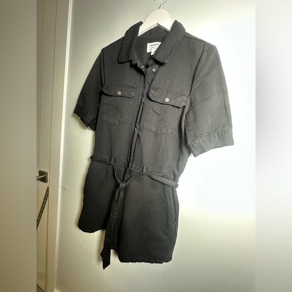 FRAME DENIM Belted Short Jumpsuit Size Large - Picture 9 of 17